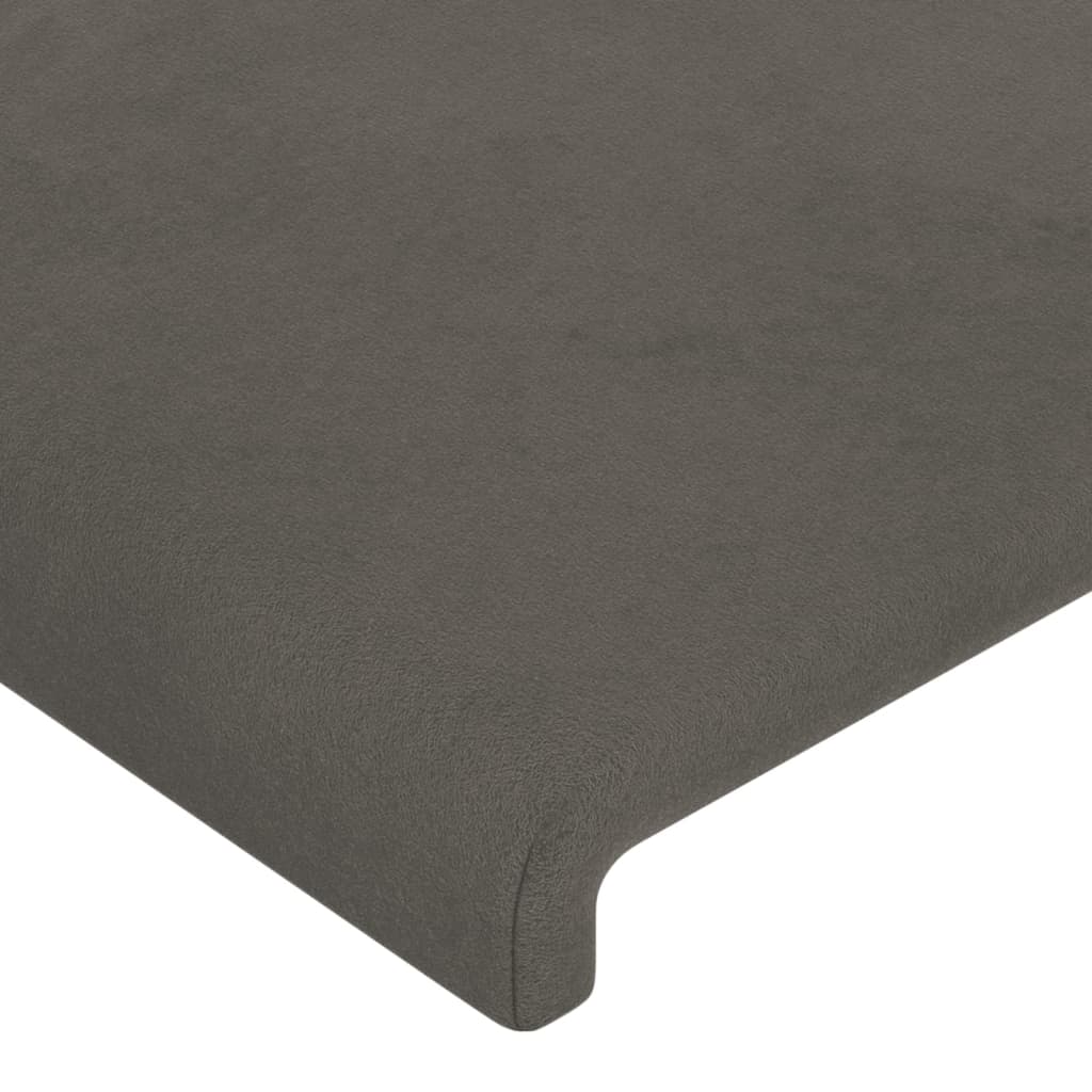 vidaXL Zagłówek uszak, ciemnoszary, 147x16x78/88 cm, aksamit