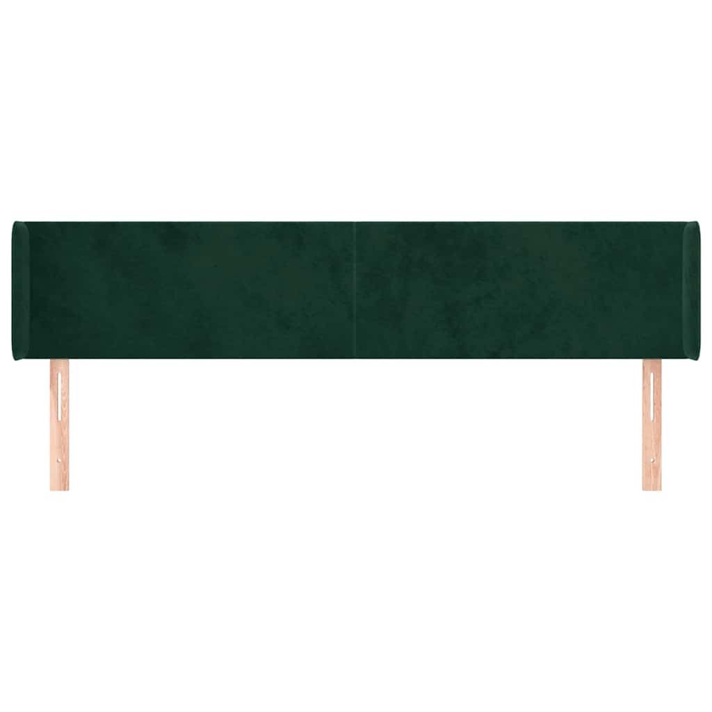 vidaXL Zagłówek uszak, ciemnozielony, 203x16x78/88 cm, aksamit