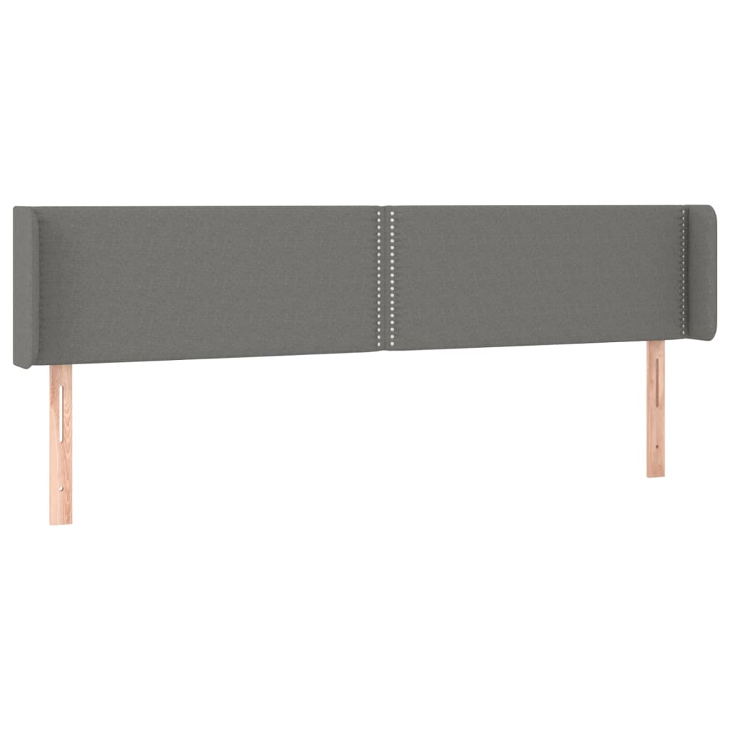 vidaXL Zagłówek uszak, ciemnoszary, 183x16x78/88 cm, tkanina