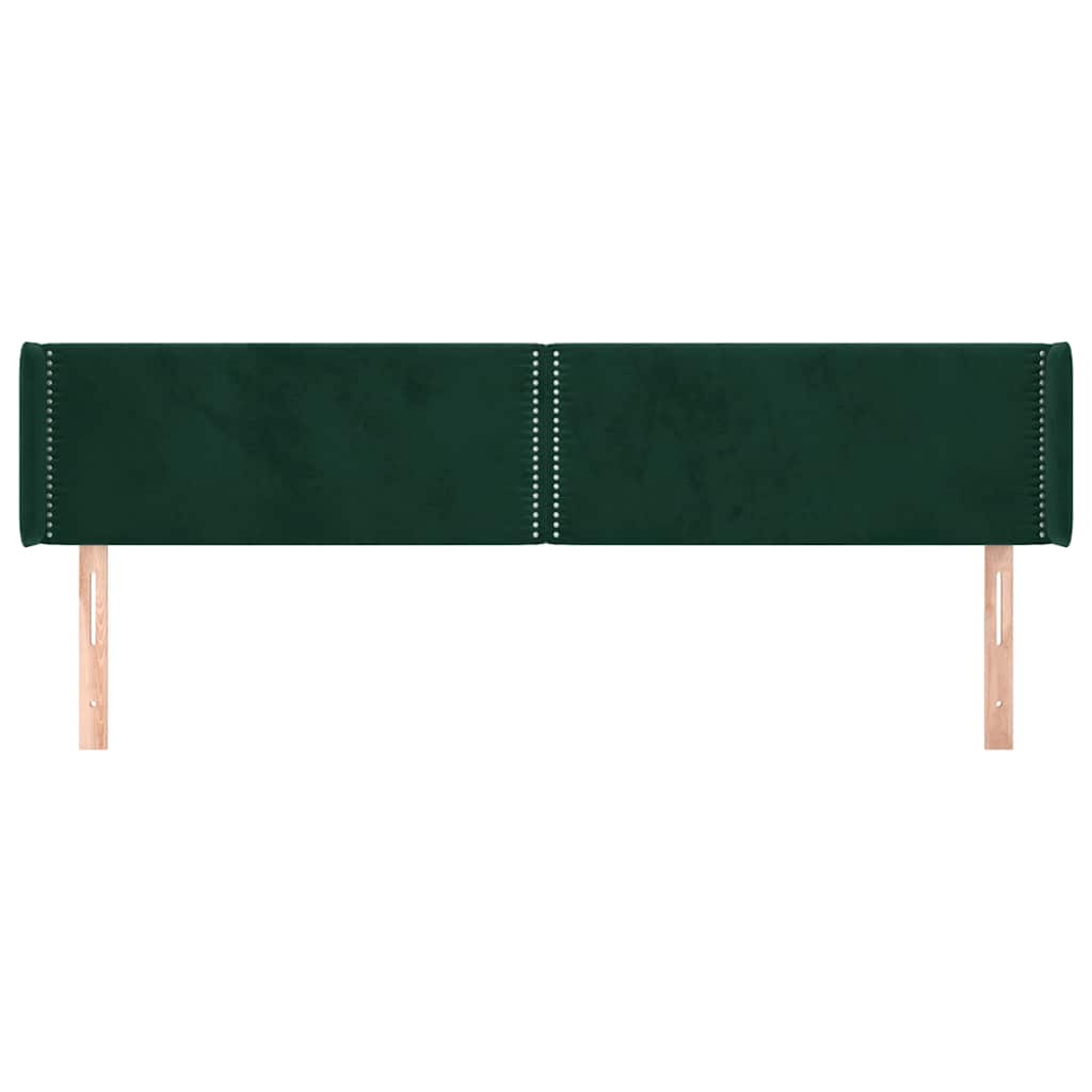 vidaXL Zagłówek uszak, ciemnozielony, 203x16x78/88 cm, aksamit