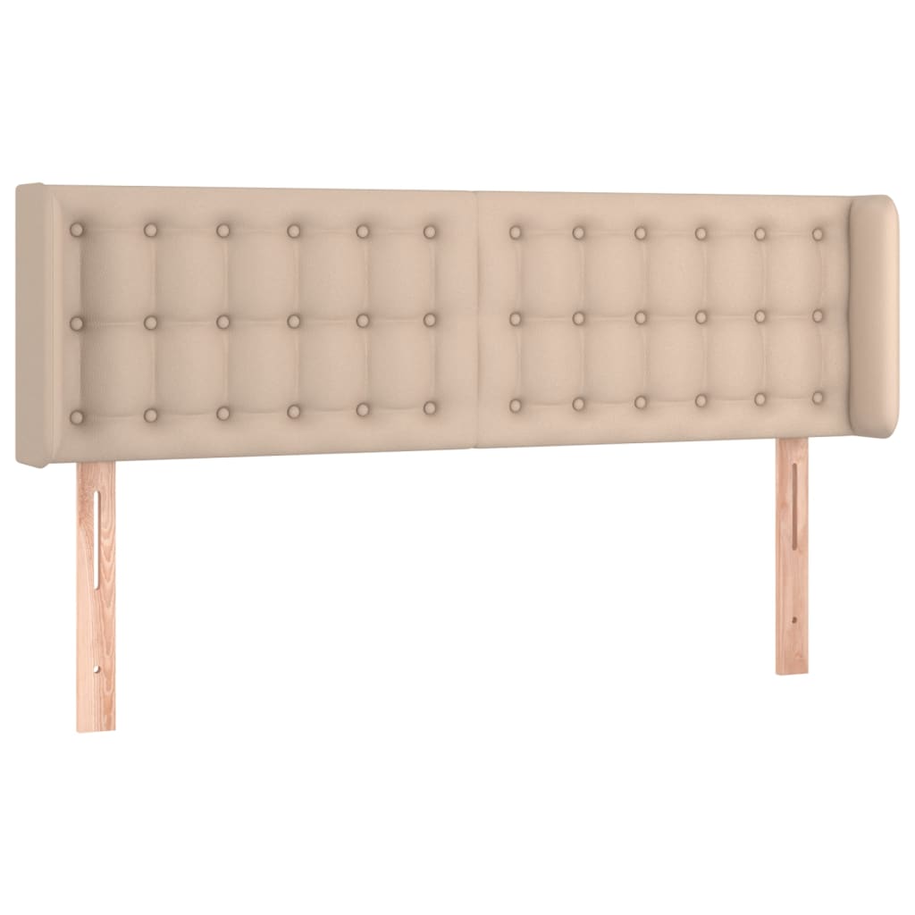 vidaXL Zagłówek uszak, cappuccino, 147x16x78/88 cm, sztuczna skóra