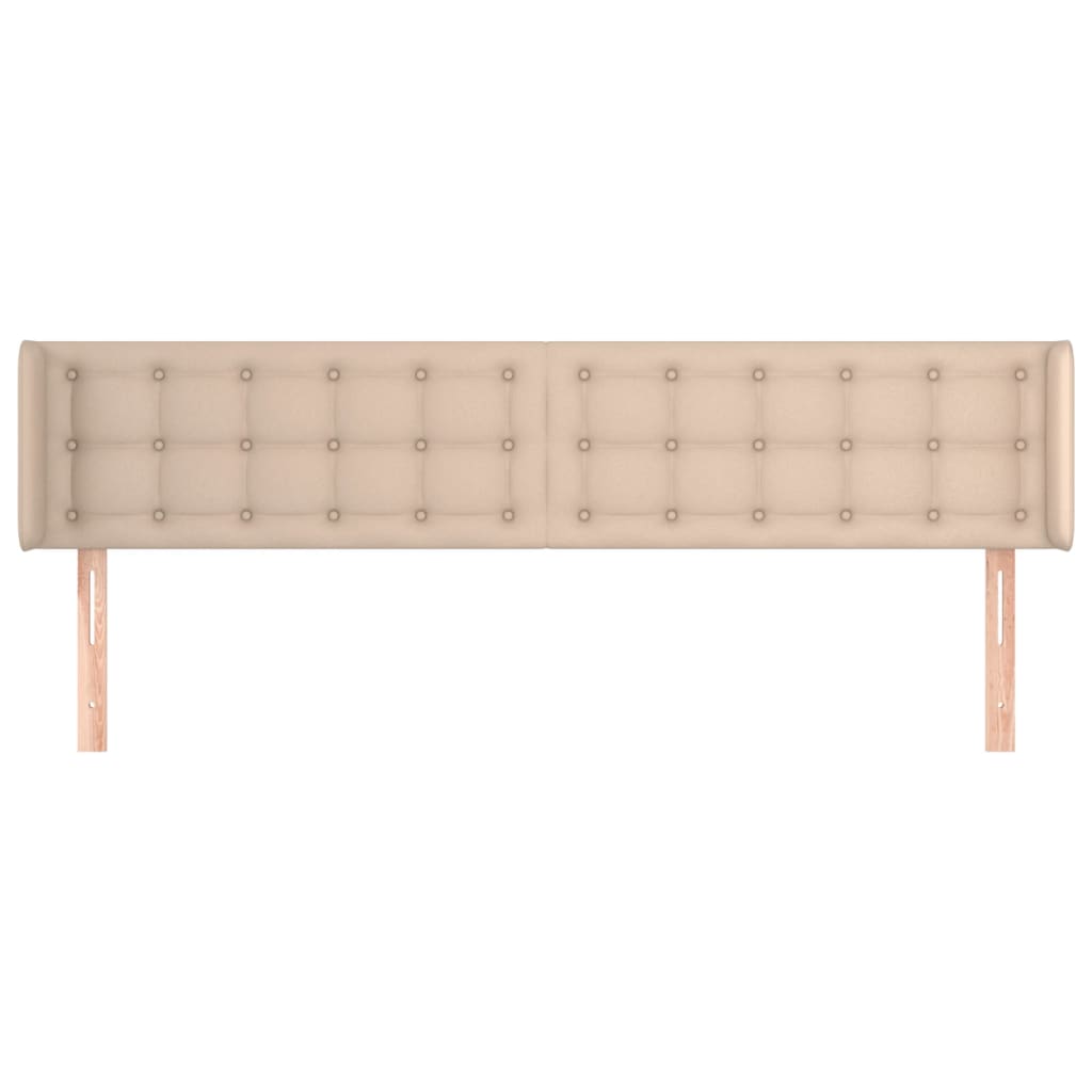 vidaXL Zagłówek uszak, cappuccino, 183x16x78/88 cm, sztuczna skóra