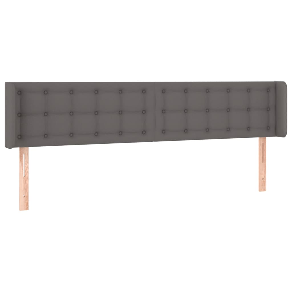 vidaXL Zagłówek uszak, szary, 203x16x78/88 cm, sztuczna skóra