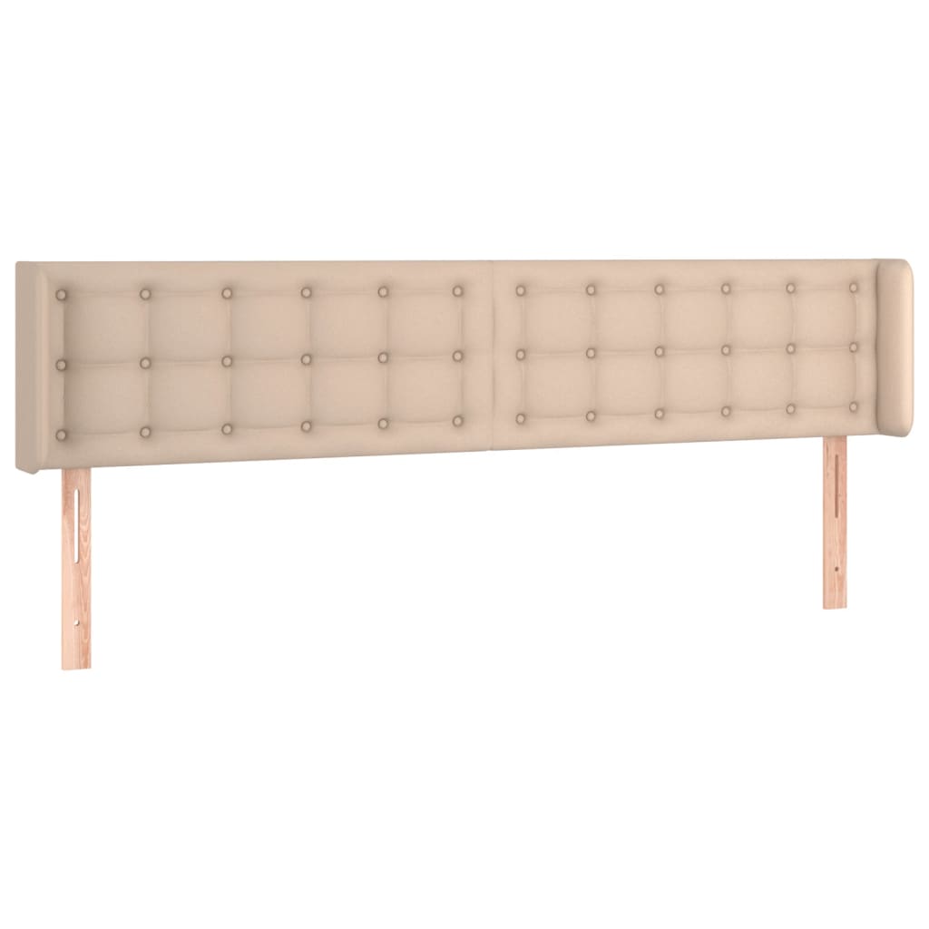 vidaXL Zagłówek uszak, cappuccino, 203x16x78/88 cm, sztuczna skóra
