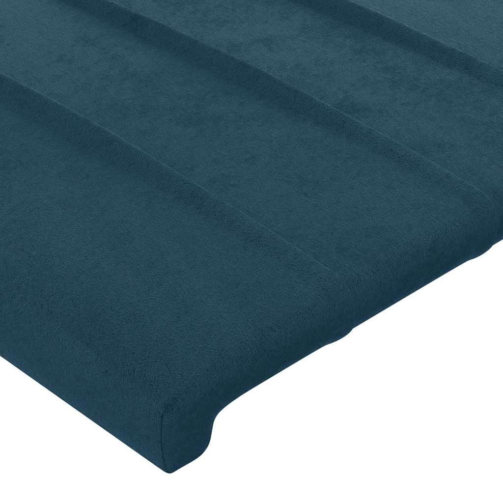 vidaXL Zagłówek uszak, ciemnoniebieski, 203x16x78/88 cm, aksamit