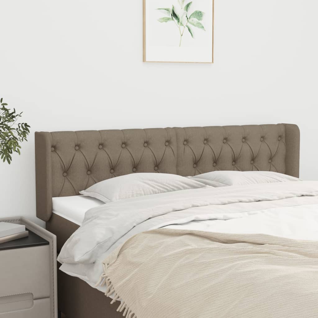 vidaXL Zagłówek uszak, taupe, 147x16x78/88 cm, tkanina