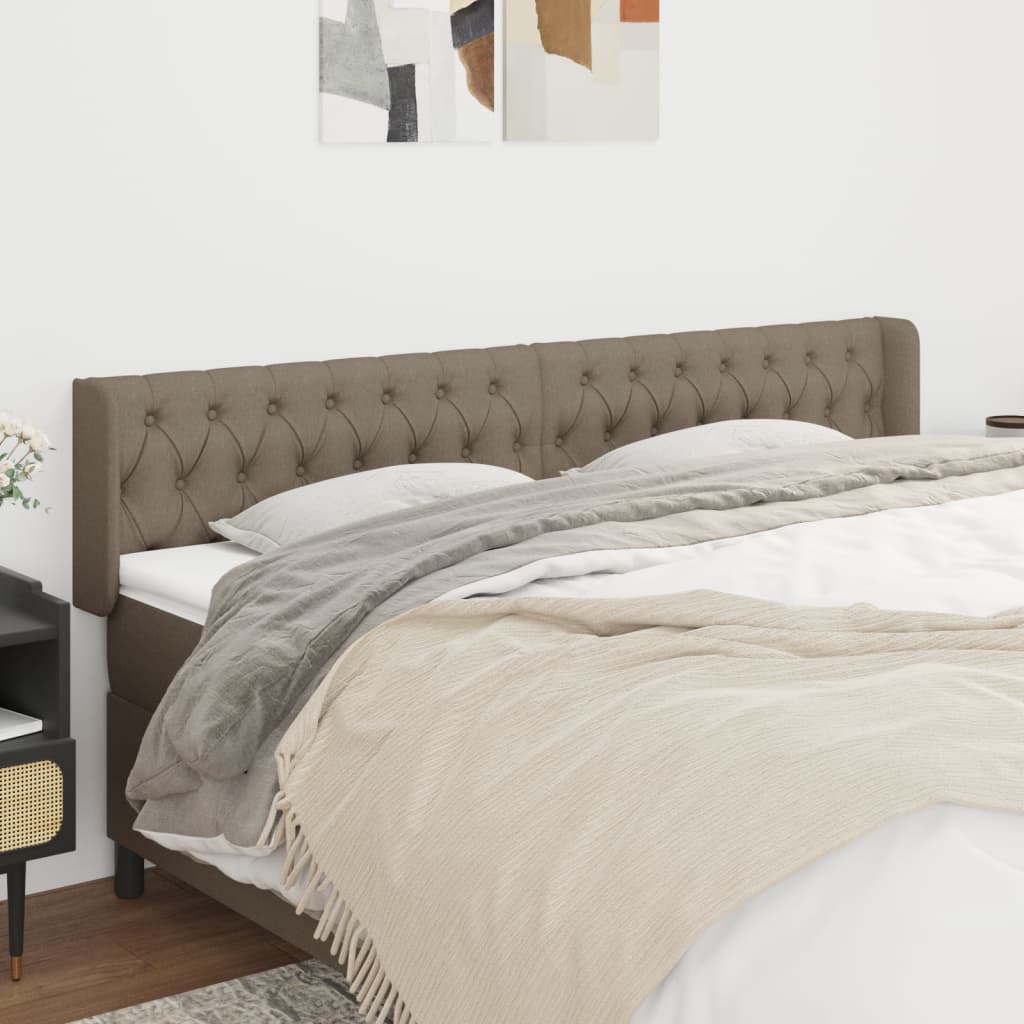 vidaXL Zagłówek uszak, taupe, 203x16x78/88 cm, tkanina