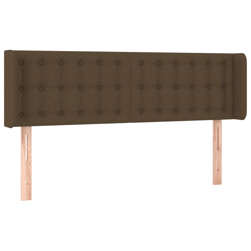 vidaXL Zagłówek uszak, ciemnobrązowy, 147x16x78/88 cm, tkanina