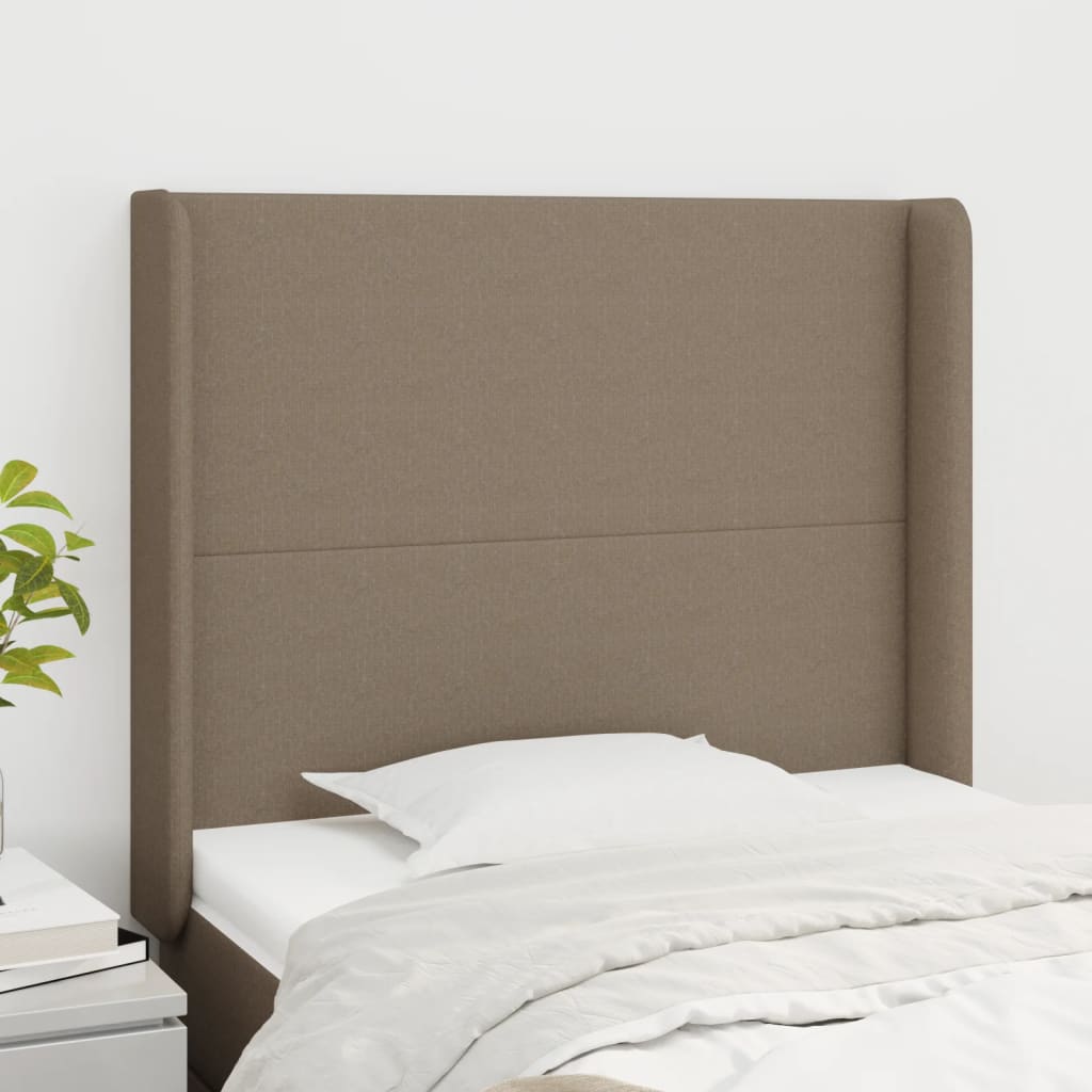 vidaXL Zagłówek uszak, taupe, 83x16x118/128 cm, tkanina