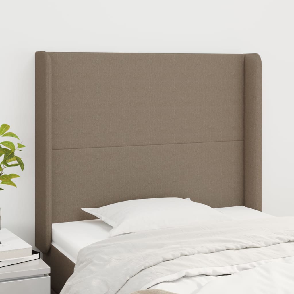 vidaXL Zagłówek uszak, taupe, 103x16x118/128 cm, tkanina