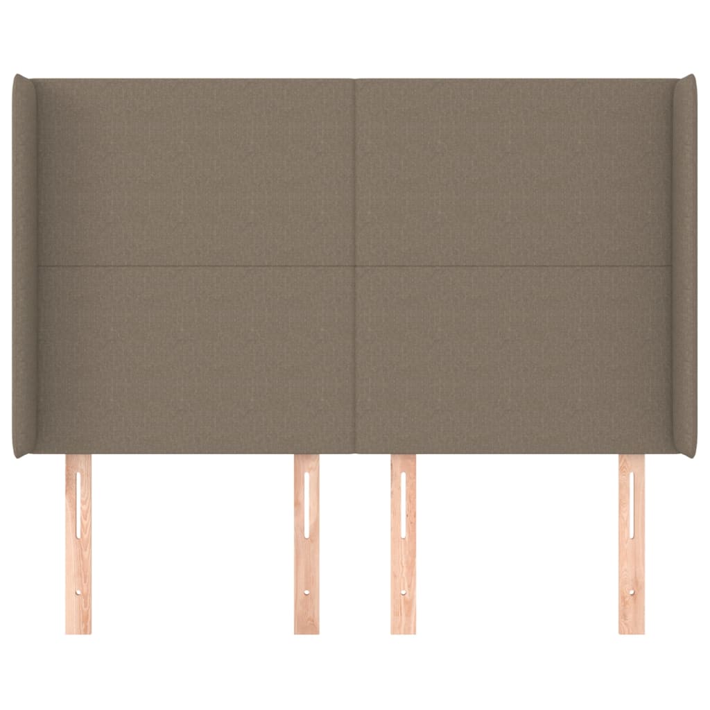 vidaXL Zagłówek uszak, taupe, 147x16x118/128 cm, tkanina