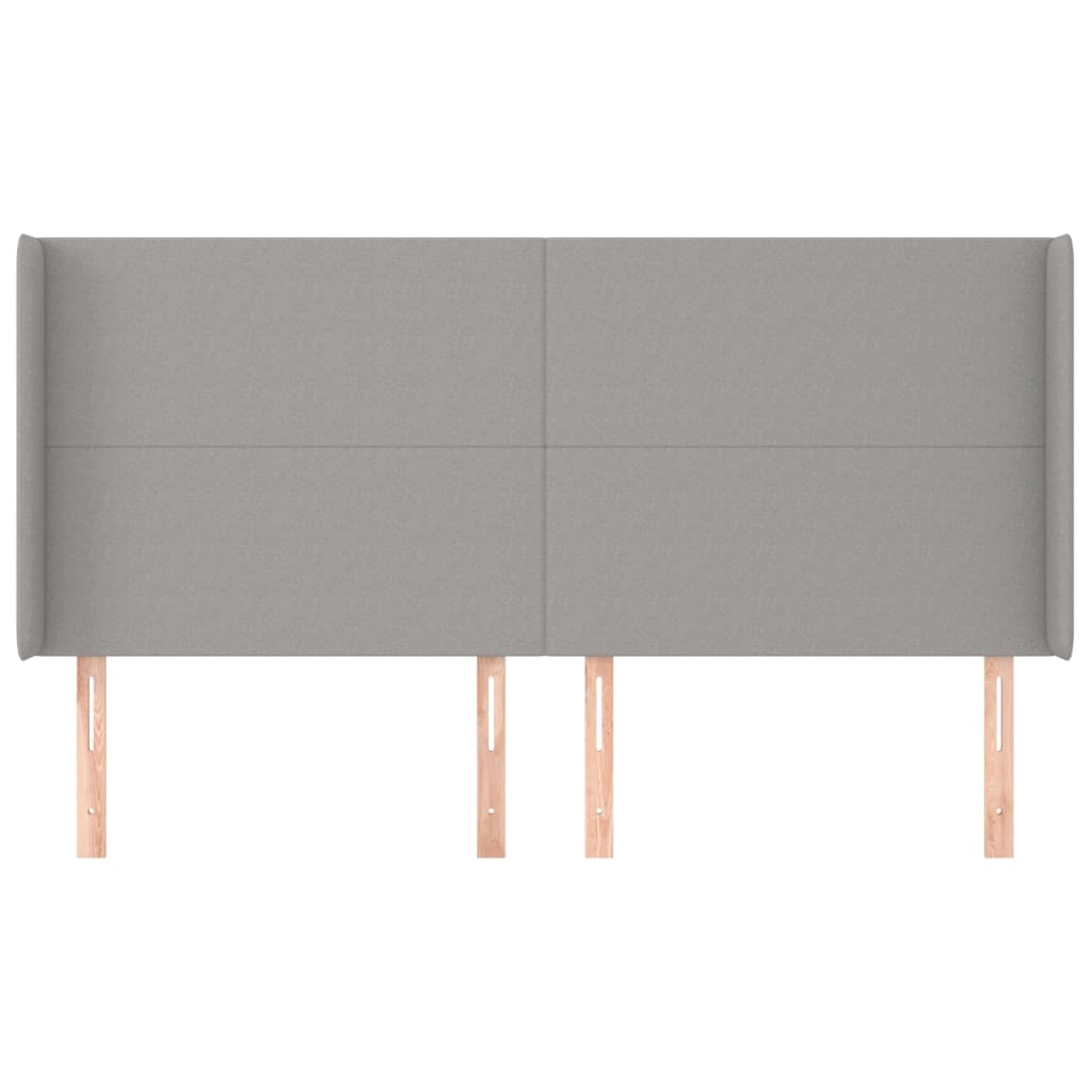 vidaXL Zagłówek uszak, jasnoszary, 203x16x118/128 cm, tkanina