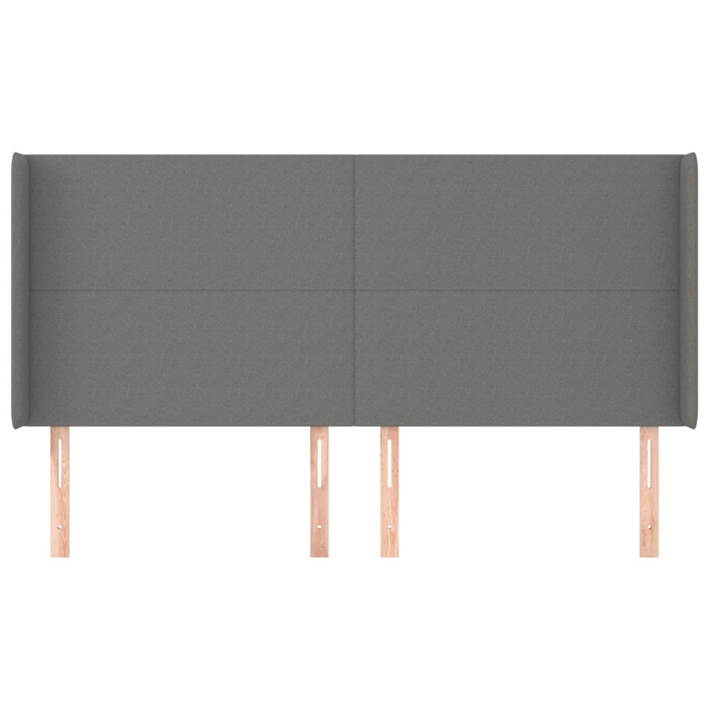 vidaXL Zagłówek uszak, ciemnoszary, 203x16x118/128 cm, tkanina