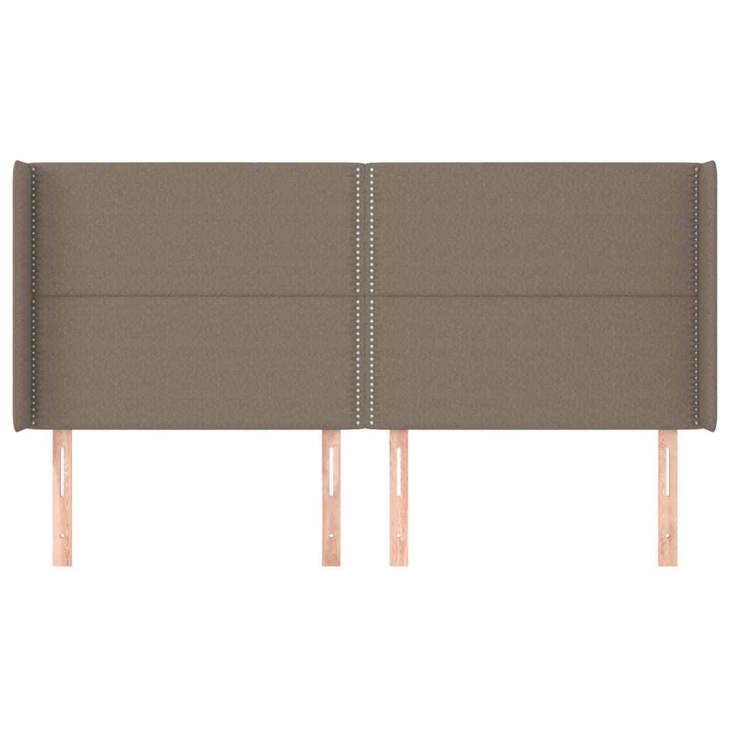 vidaXL Zagłówek uszak, taupe, 203x16x118/128 cm, tkanina