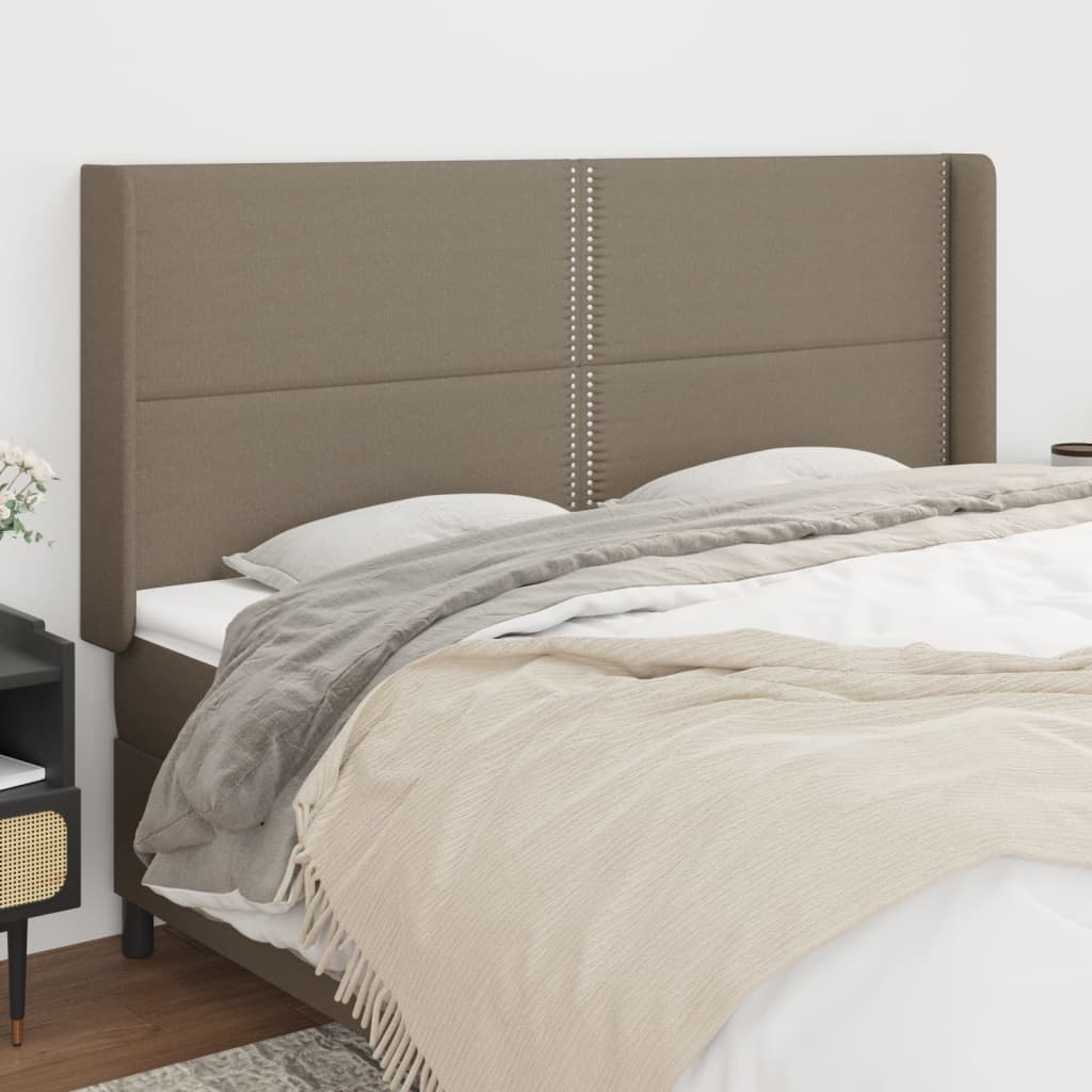 vidaXL Zagłówek uszak, taupe, 203x16x118/128 cm, tkanina