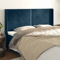vidaXL Zagłówek uszak, ciemnoniebieski, 163x16x118/128 cm, aksamit