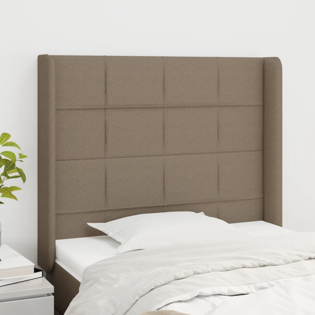 vidaXL Zagłówek uszak, taupe, 93x16x118/128 cm, tkanina