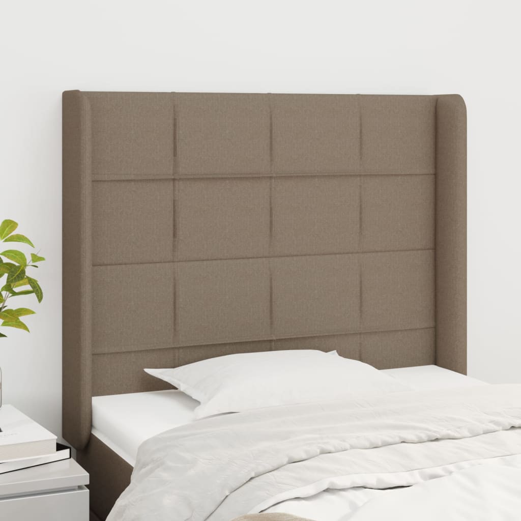 vidaXL Zagłówek uszak, taupe, 103x16x118/128 cm, tkanina