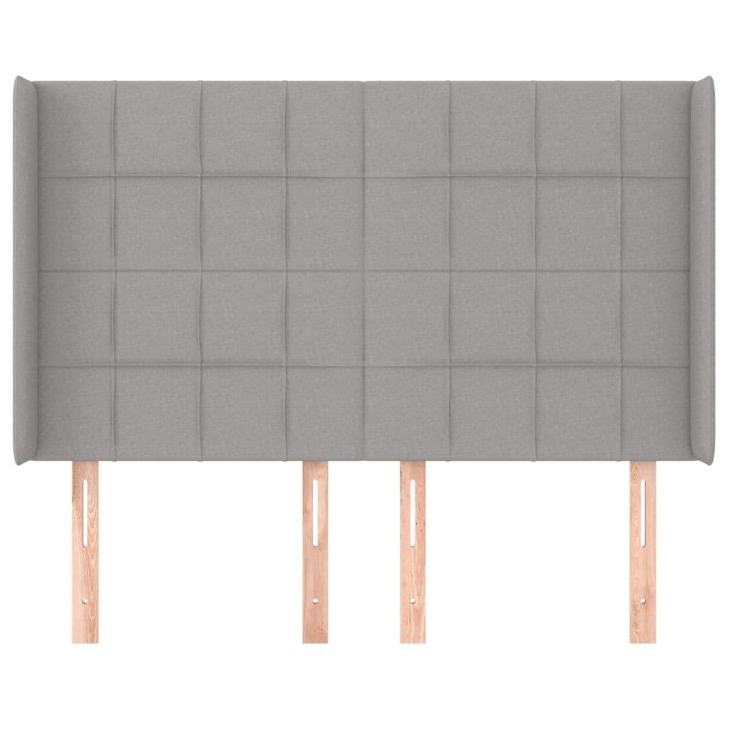 vidaXL Zagłówek uszak, jasnoszary, 147x16x118/128 cm, tkanina