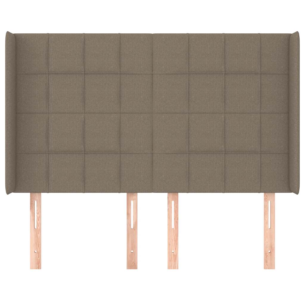 vidaXL Zagłówek uszak, taupe, 147x16x118/128 cm, tkanina