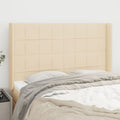 vidaXL Zagłówek uszak, kremowy, 147x16x118/128 cm, tkanina