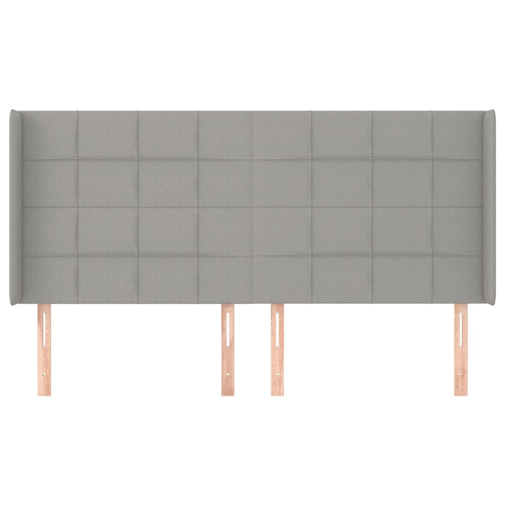 vidaXL Zagłówek uszak, jasnoszary, 203x16x118/128 cm, tkanina