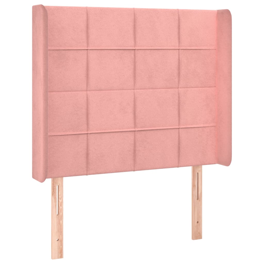 vidaXL Zagłówek uszak, różowy, 83x16x118/128 cm, aksamit