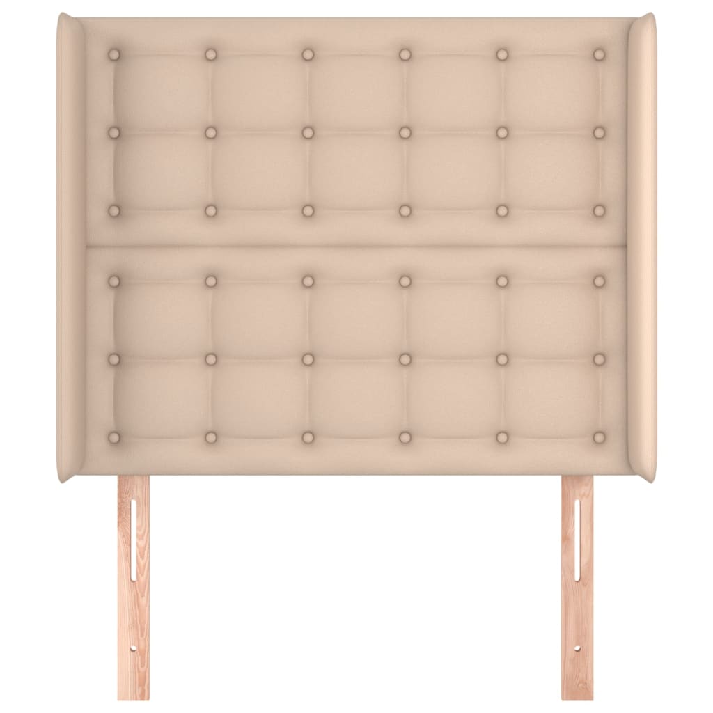 vidaXL Zagłówek uszak, cappuccino, 83x16x118/128 cm, sztuczna skóra