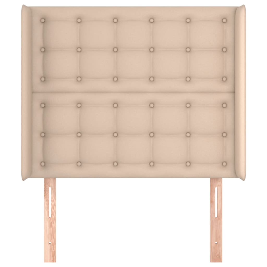 vidaXL Zagłówek uszak, cappuccino, 103x16x118/128 cm, sztuczna skóra