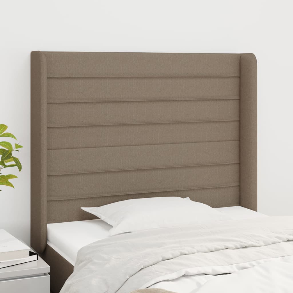 vidaXL Zagłówek uszak, taupe, 93x16x118/128 cm, tkanina