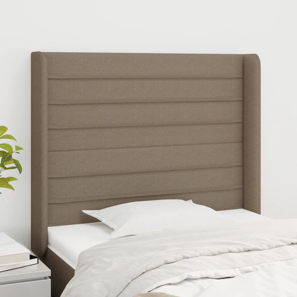 vidaXL Zagłówek uszak, taupe, 103x16x118/128 cm, tkanina