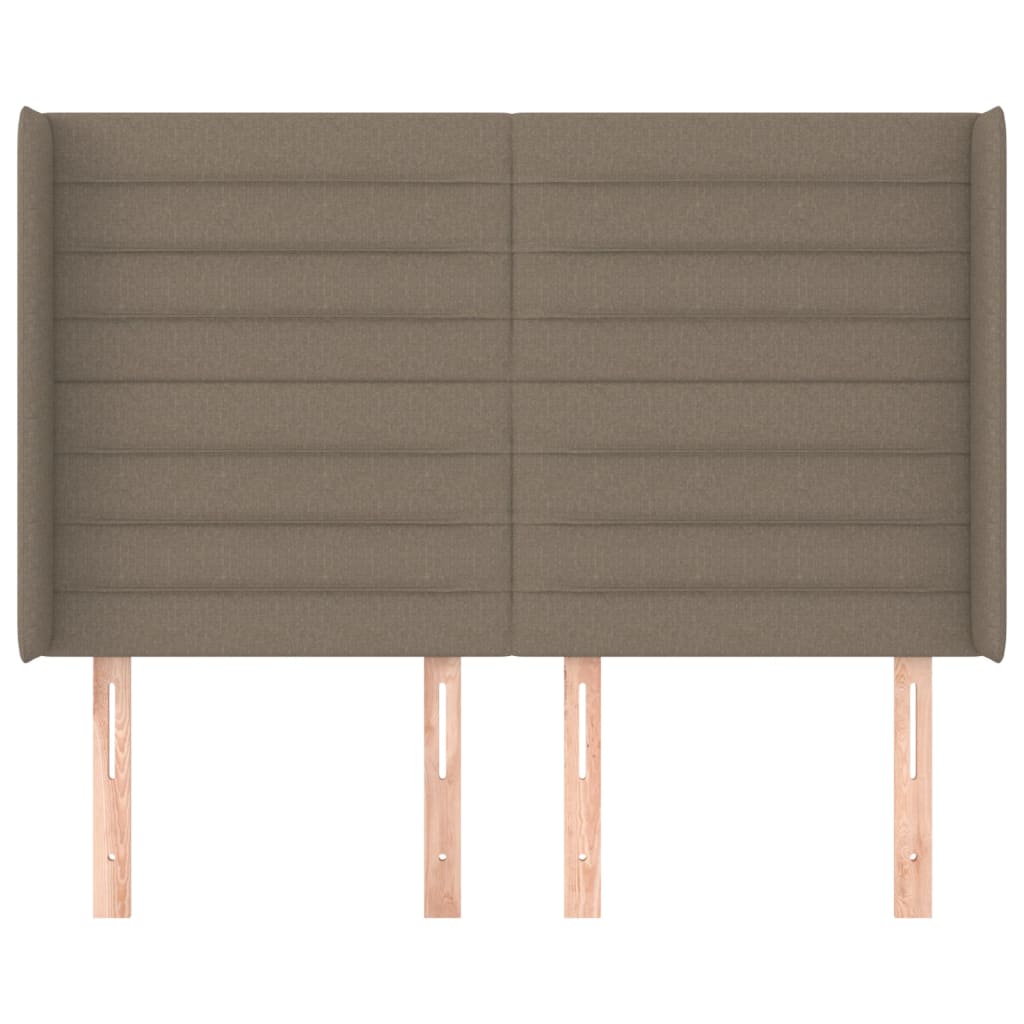 vidaXL Zagłówek uszak, taupe, 147x16x118/128 cm, tkanina
