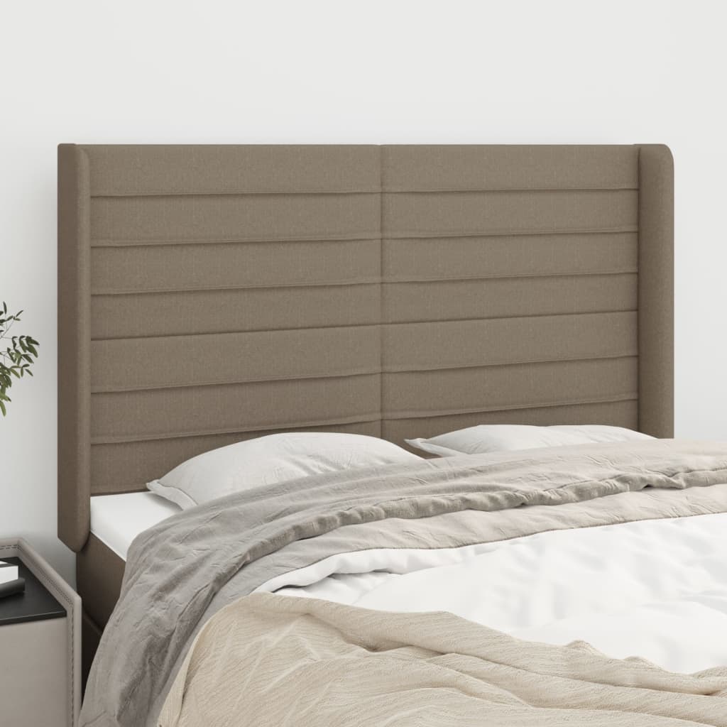 vidaXL Zagłówek uszak, taupe, 147x16x118/128 cm, tkanina