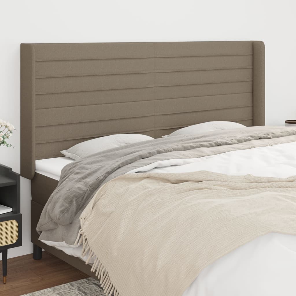 vidaXL Zagłówek uszak, taupe, 183x16x118/128 cm, tkanina