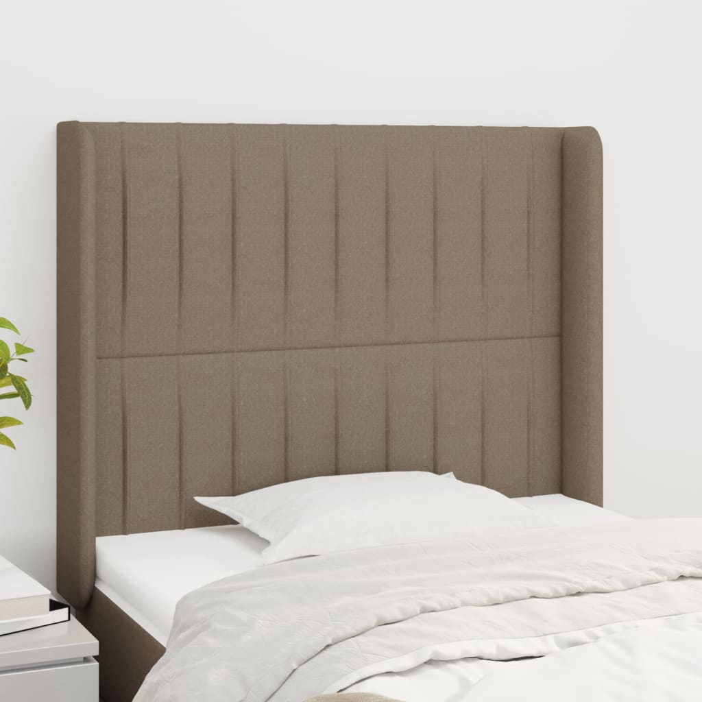 vidaXL Zagłówek uszak, taupe, 103x16x118/128 cm, tkanina