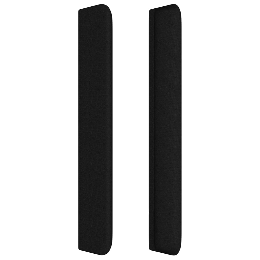vidaXL Zagłówek uszak, czarny, 147x16x118/128 cm, tkanina