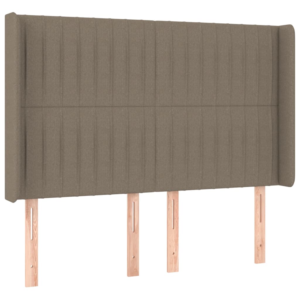 vidaXL Zagłówek uszak, taupe, 147x16x118/128 cm, tkanina