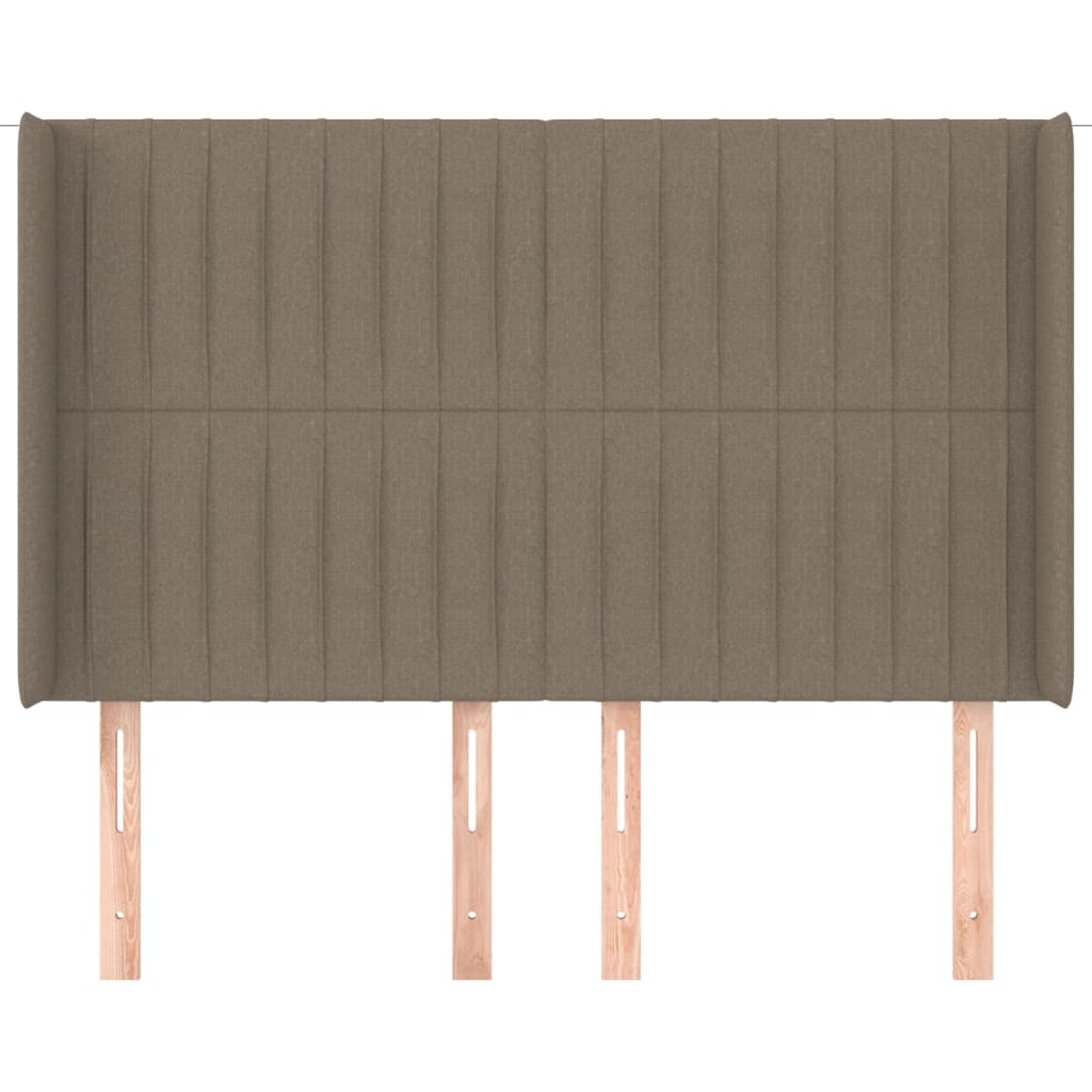 vidaXL Zagłówek uszak, taupe, 147x16x118/128 cm, tkanina