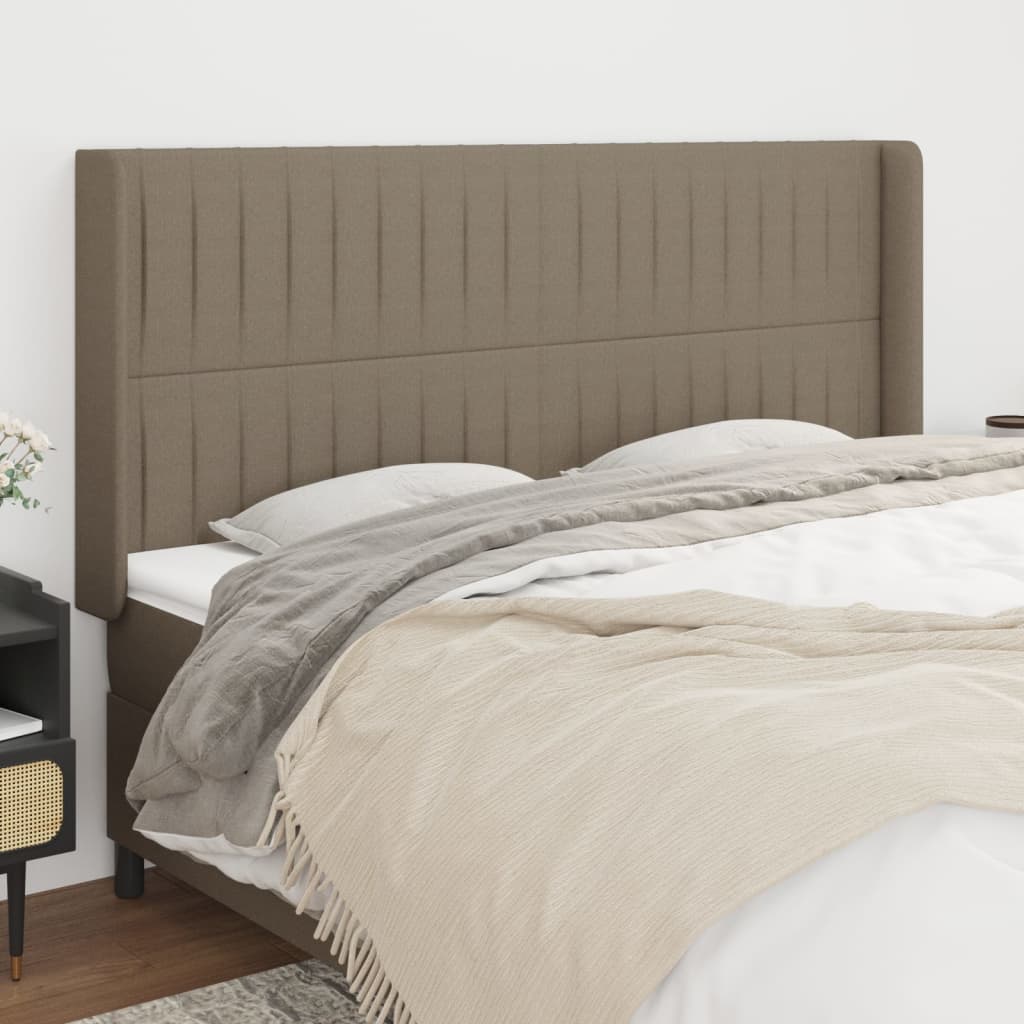vidaXL Zagłówek uszak, kolor taupe, 163x16x118/128 cm, tkanina