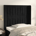 vidaXL Zagłówek uszak, czarny, 83x16x118/128 cm, aksamit