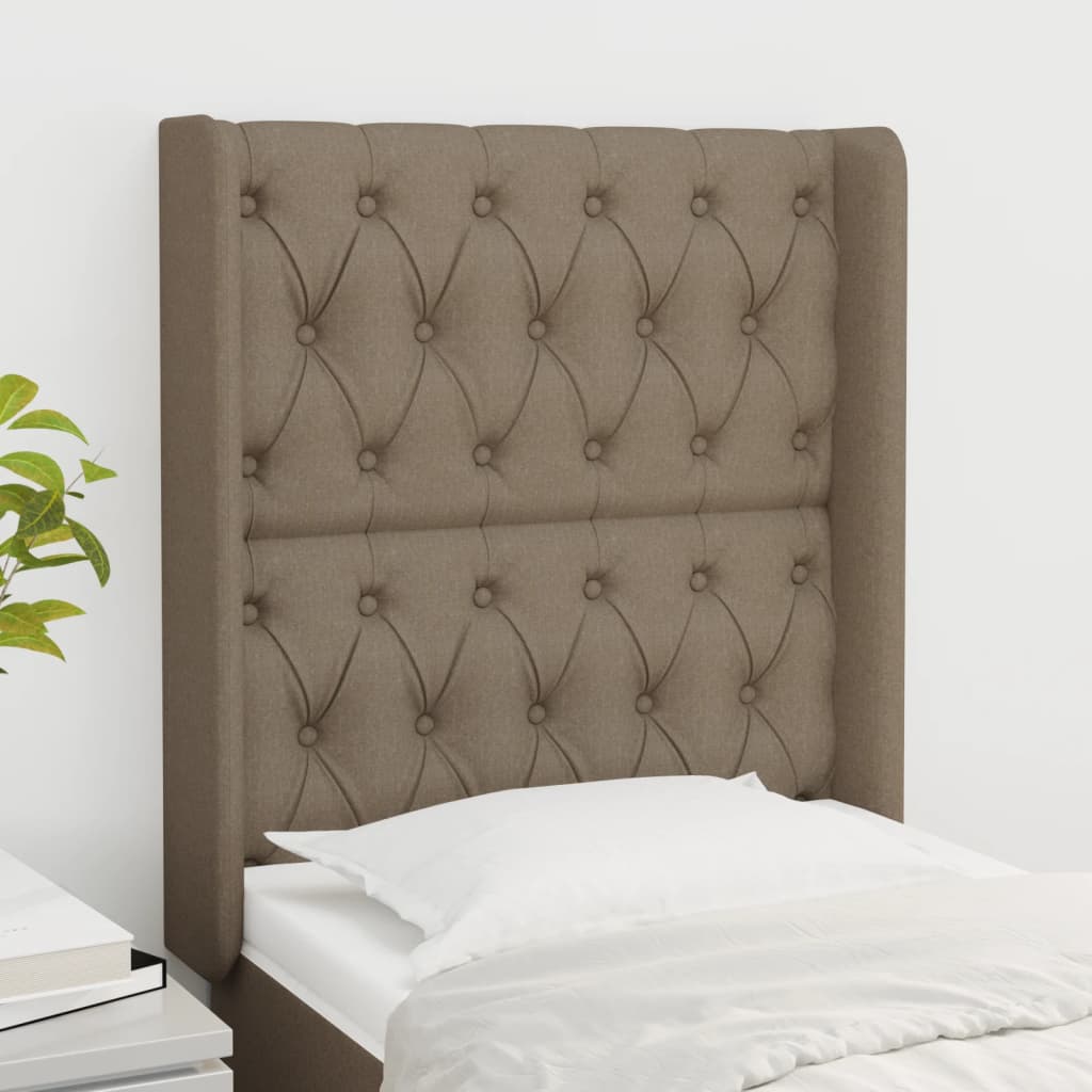 vidaXL Zagłówek uszak, taupe, 83x16x118/128 cm, tkanina