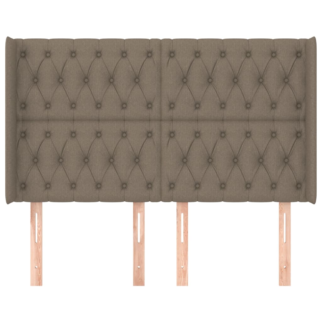 vidaXL Zagłówek uszak, taupe, 147x16x118/128 cm, tkanina