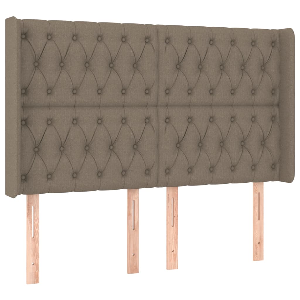 vidaXL Zagłówek uszak, kolor taupe, 163x16x118/128 cm, tkanina