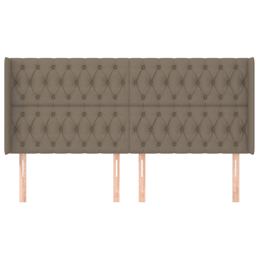 vidaXL Zagłówek uszak, taupe, 203x16x118/128 cm, tkanina