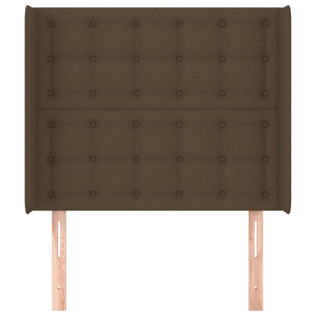 vidaXL Zagłówek uszak, ciemnobrązowy, 93x16x118/128 cm, tkanina