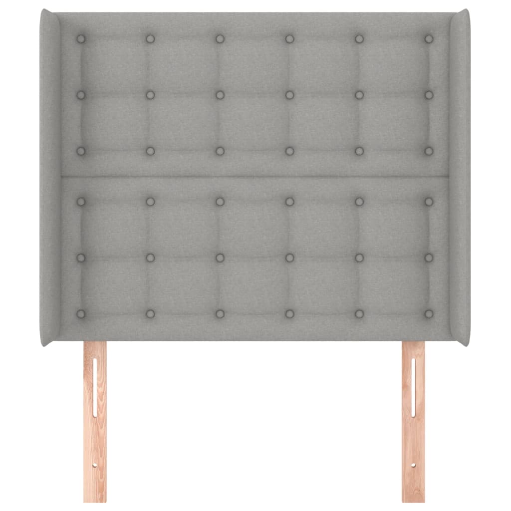 vidaXL Zagłówek uszak, jasnoszary, 103x16x118/128 cm, tkanina