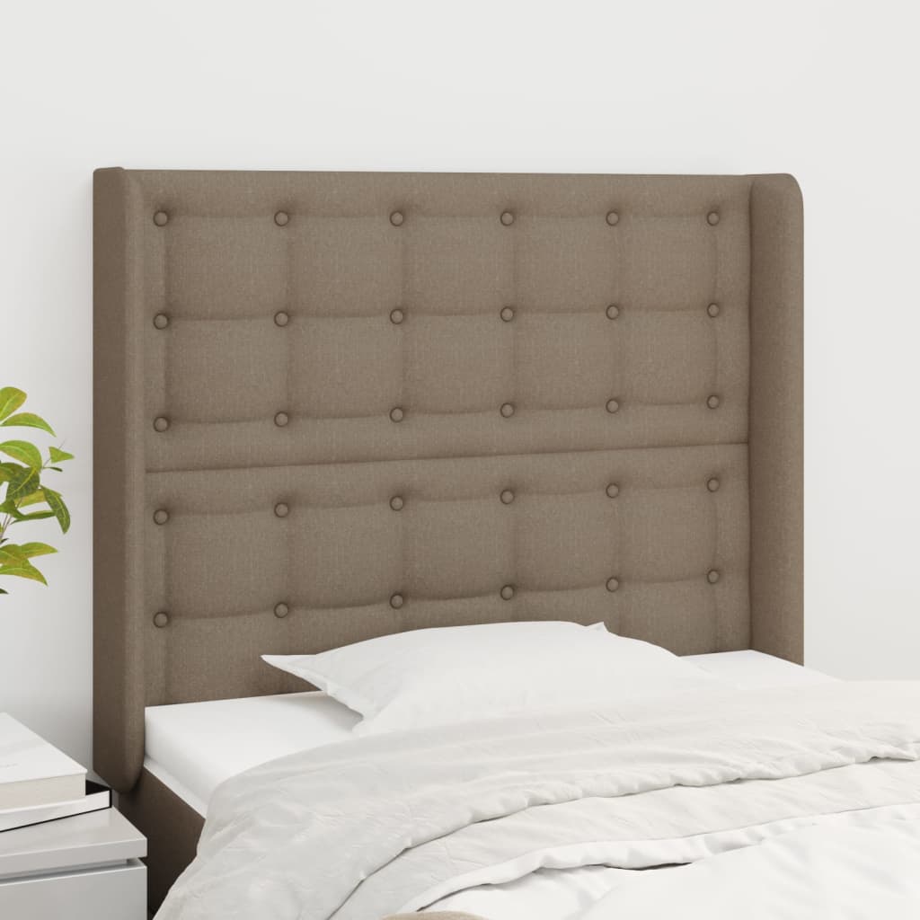 vidaXL Zagłówek uszak, taupe, 103x16x118/128 cm, tkanina