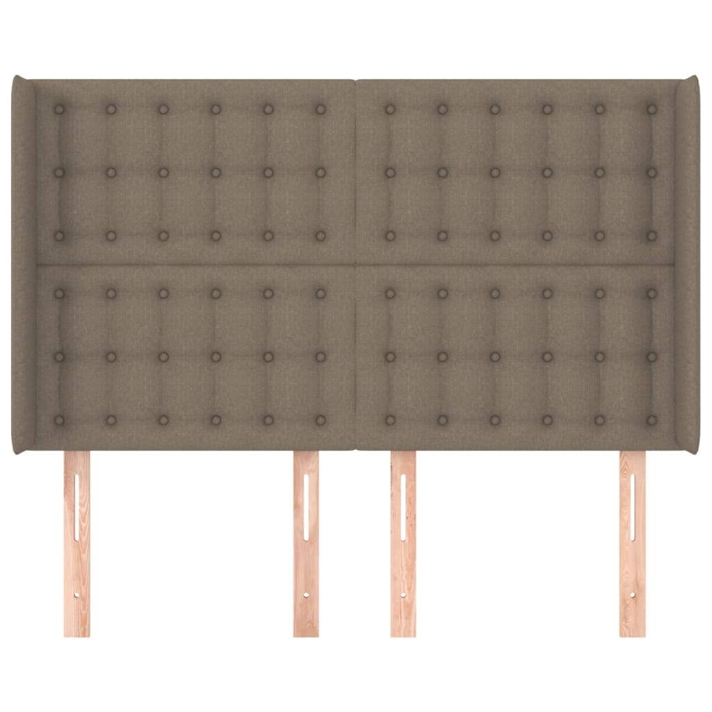 vidaXL Zagłówek uszak, taupe, 147x16x118/128 cm, tkanina