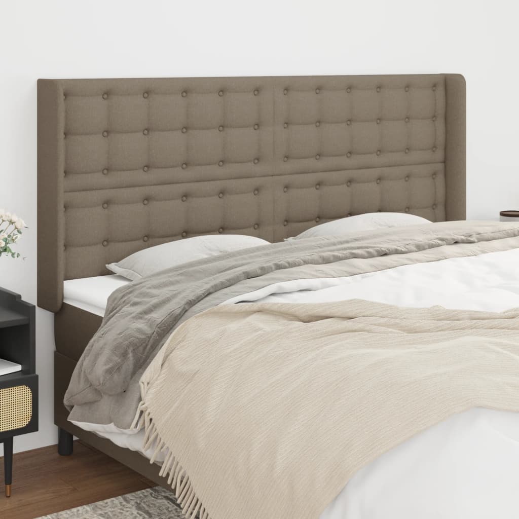 vidaXL Zagłówek uszak, taupe, 183x16x118/128 cm, tkanina