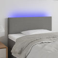 vidaXL Zagłówek do łóżka z LED, ciemnoszary, 80x5x78/88 cm, tkanina